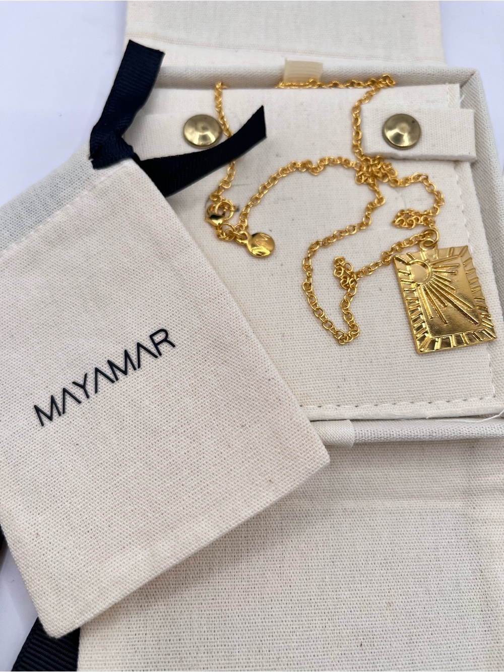 Mayamar New 24K Gold-Plated Sunburst Pendant Necklace